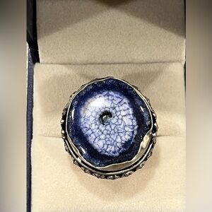 Purple Crystal Ring Size 8.75 Small Druzy